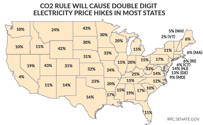 Map of electricity cost spikes