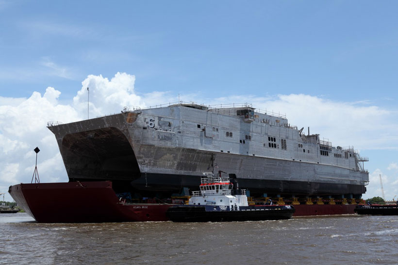 Austal-built USNS Brunswick is delivered Thursday, Jan. 14, to the U.S. Navy during a ceremony aboard the vessel in the Australian shipbuilder’s Mobile shipyard. (Courtesy Austal)