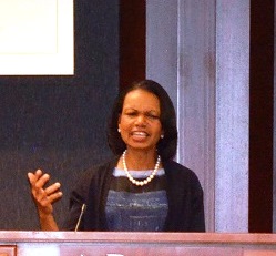 Former U.S. Secretary of State Condoleezza Rice talks to an audience at Regions corporate headquarters about selling your ideas persuasively. (Michael Tomberlin/Alabama NewsCenter)