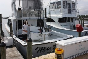 The charter boat Miss Brianna takes fishermen on expeditions off Alabama’s Gulf Coast. Captain Bobby Kelly says a longer state season for red snapper fishing has meant a shorter season in federal waters farther from shore. (Robert DeWitt/Alabama NewsCenter)