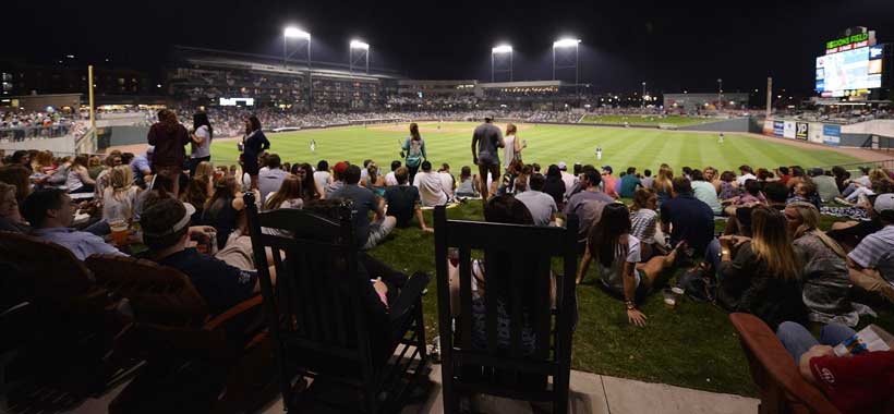 Fans pack Regions Field to watch a Birmingham Barons game. The team keeps breaking its attendance record. (File)