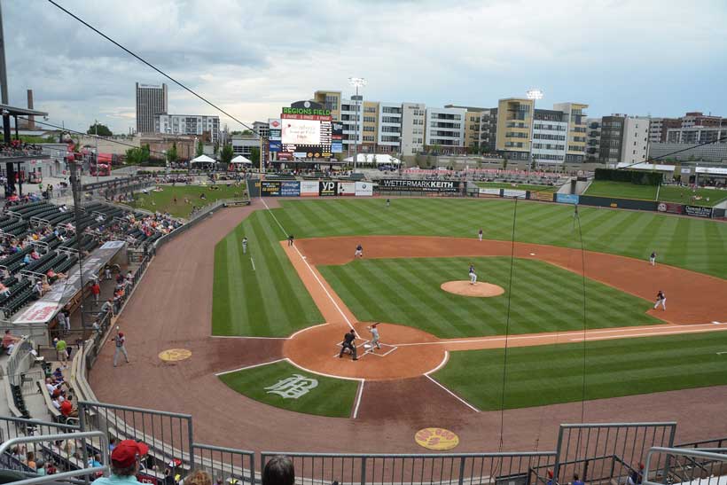 Fans take in a Barons game at Regions Field. (File)