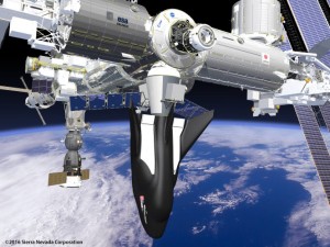 Sierra Nevada’s Dream Chaser will make cargo deliveries to the International Space Station. (Rendering: Sierra Nevada Corp.)