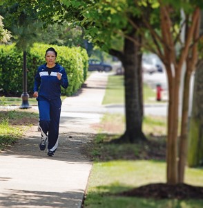 Leatherwood running today (Meg McKinney/Alabama NewsCenter)