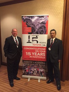 Jim Bolte, left, head of the Toyota engine plant in Huntsville, joined the Alabama delegation at the Southeast U.S. Japan annual joint meeting.