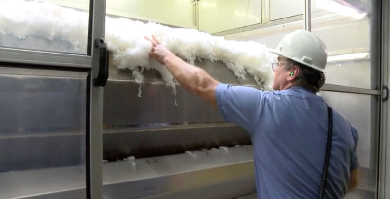 Lyosell fibers come off the production line at Lenzing's Alabama facility. (Image: Lenzing)